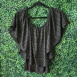 Elegant Black Lace Women's Top